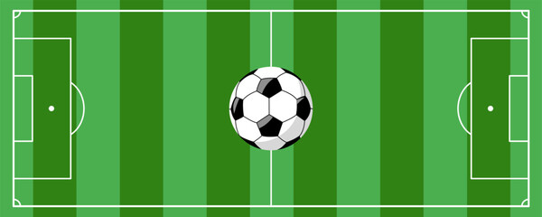 Obraz premium Soccer field in flat style. Football stadium vector illustration on isolated background. Sport plan sign business concept. Editable stroke