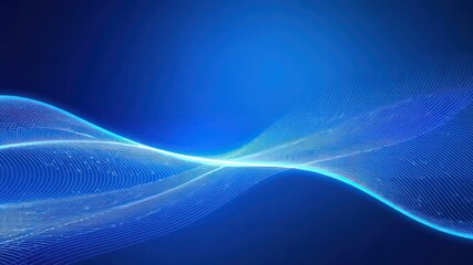 Curved strands with illumination give an impression of flow against a dark cerulean gradient background to create an ethereal backdrop