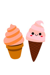 Colorful ice cream popsicles bars summer dessert illustrations.