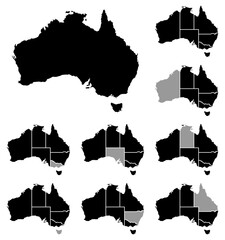 Australia map vector illustration isolated on white background