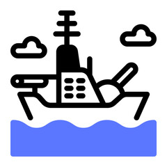 This Battleship icon is suitable for 4th of July, Independence Day, etc