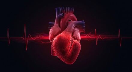 A heart with a red line behind it