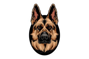 colored illustration of a German Shepherd dog