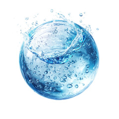 A blue glowing liquid bubble for skin care
