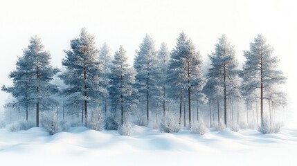 Winter Wonderland: Serene Snow-Covered Pine Forest