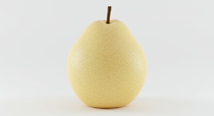 Hyper-Realistic 3D Render of a Whole Fresh Asian Pear on White Background 