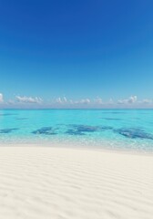 Serene beach scene turquoise water and white sand