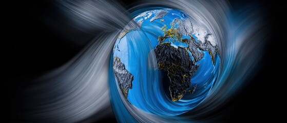 Earth in swirling motion