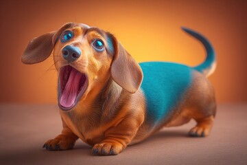 Excited dachshund portrait