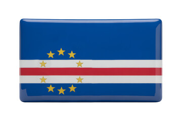 Obraz premium Cabo Verde Glossy Flag Pin Badge - A High-Quality Souvenir or Collectible Featuring the Vibrant Colors and Design of the Cape Verdean National Flag. Perfect for Travelers, Collectors, and Patriotics.
