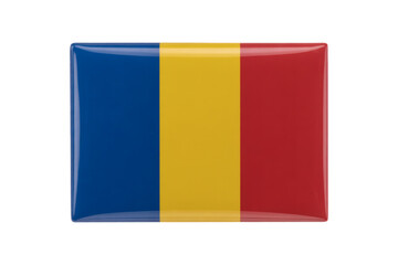 Fototapeta premium Romania Glossy Flag Pin Badge - A High-Quality Collectible Souvenir or Patriotic Accessory