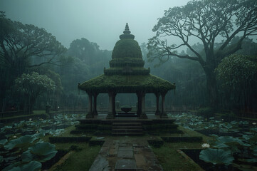 Detail image of Ancient Temple in the Rain