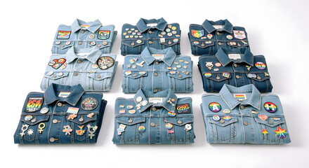 Denim Jackets with Pride Pins