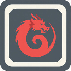 red dragon symbol or icon for app