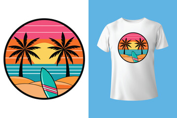 Sunset Beach Yoga T-Shirt Design – Calm Pose Silhouette with Warm Sunset Background