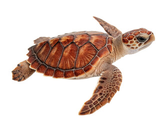 Obraz premium Loggerhead Turtle (Caretta caretta) on white background