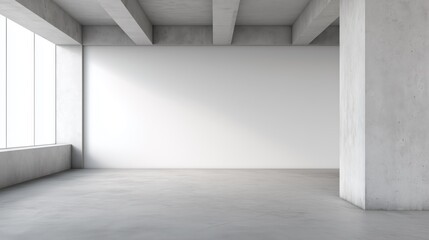Fototapeta premium Modern Architectural Interior – Empty Room with Raw Concrete Floor