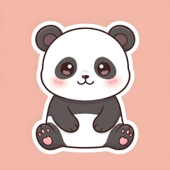 Cute Panda Bear Sticker on a Solid Background; Perfect for Adding Charm to Any Notebook or Planner