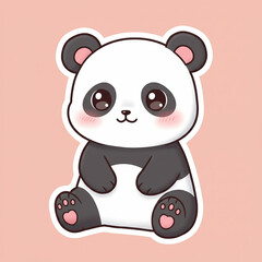 Cute Panda Bear Sticker on a Solid Background; Perfect for Adding Charm to Any Notebook or Planner