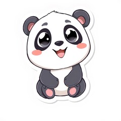 Cute Panda Bear Sticker on a Solid Background; Perfect for Adding Charm to Any Notebook or Planner