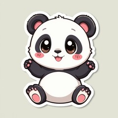 Cute Panda Bear Sticker on a Solid Background; Perfect for Adding Charm to Any Notebook or Planner
