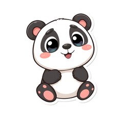 Cute Panda Bear Sticker on a Solid Background; Perfect for Adding Charm to Any Notebook or Planner