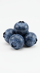 Hyper-Realistic 3D Render of Fresh Blueberries on White Background
