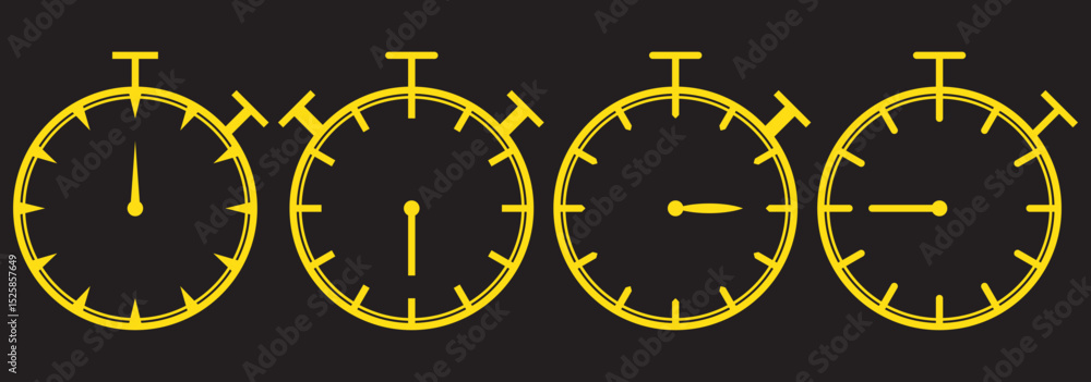 Poster timer icons. countdown timer symbol. timer. stopwatch. modern icon set in a flat design. vector illu