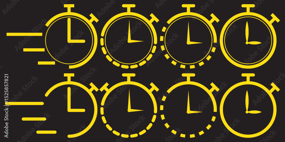 Aufkleber timer icons. countdown timer symbol. timer. stopwatch. modern icon set in a flat design. vector illu