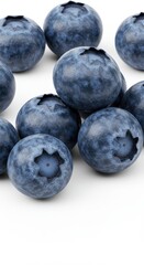 Hyper-Realistic 3D Render of Fresh Blueberries on White Background
