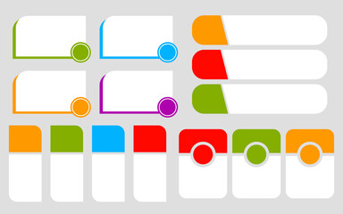 Infographic  various colorful blank frames with circles for business promotion.