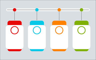 Timeline infographic with four steps.