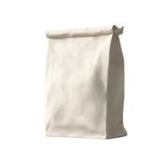 Empty Beige Linen Paper Bag Mockup