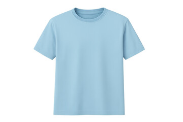 Simple light blue t-shirt mockup isolated on transparent background, perfect for showcasing designs and logos