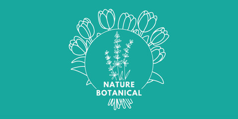 nature and green botanical logo design 