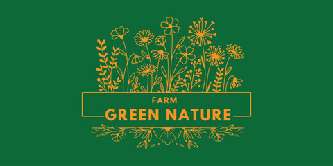 nature and green botanical logo design 