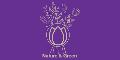 nature and green botanical logo design 