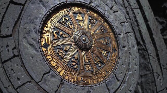 Ceremonial Time Wheel Closeup Shot