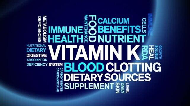 Vitamin K animated word cloud;text design animation tag kinetic typography seamless loop.