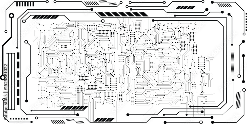 Aufkleber computer circuit board texture. technology pattern. abstract illustration of silicon chip. abstract 