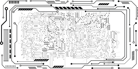 Computer circuit board texture. Technology pattern. Abstract illustration of silicon chip. Abstract futuristic circuit board Illustration