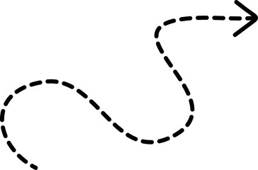 Dashed Squiggly Arrow