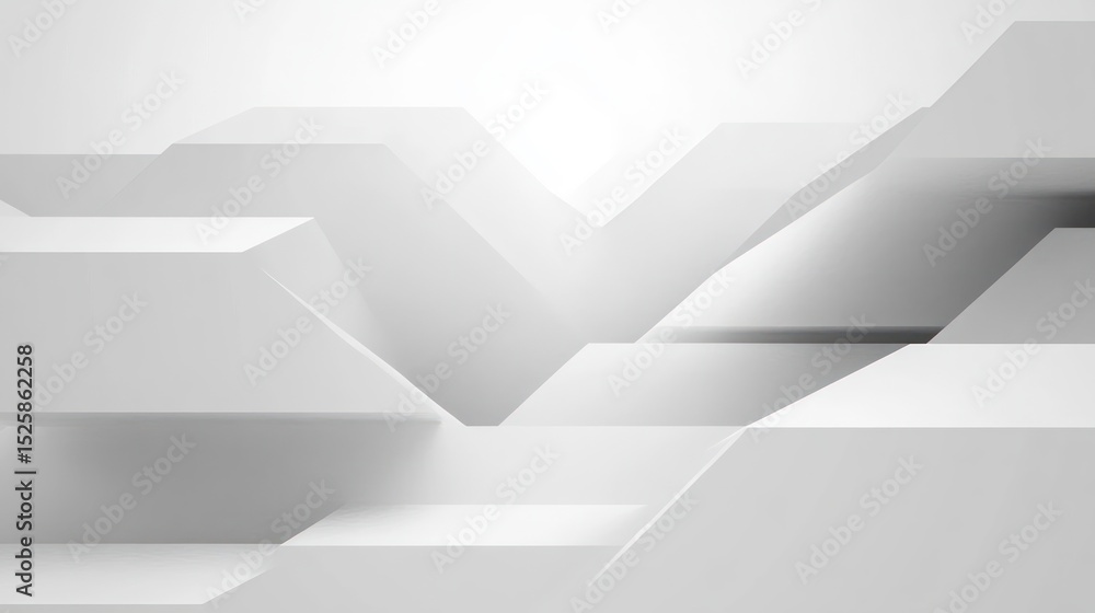 Fototapete minimalistic abstract composition of layered geometric shapes creating a sense of depth and light wi