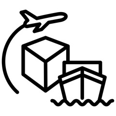 trade logistics line icon