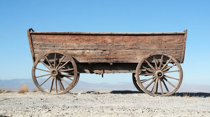 Historic 20 Mule Team Borax Wagon in Death Valley - Old Industrial Transport in the Desert