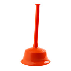 Fototapeta premium Bright orange plastic plunger isolated on transparent background