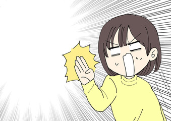 なんでやねん　女性　集中線