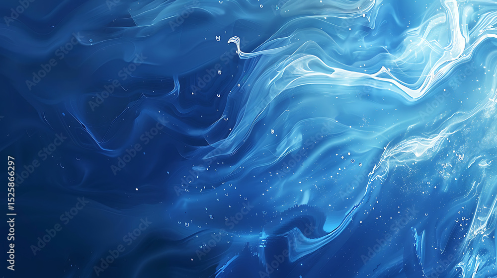 Poster a mesmerizing abstract background with flowing blue and white hues, creating a sense of depth and mo
