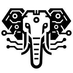 Elephant robot silhouette