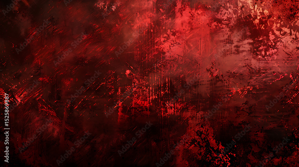 Aufkleber an abstract grunge background with a dark red texture featuring splatters, scratches, and stains cre